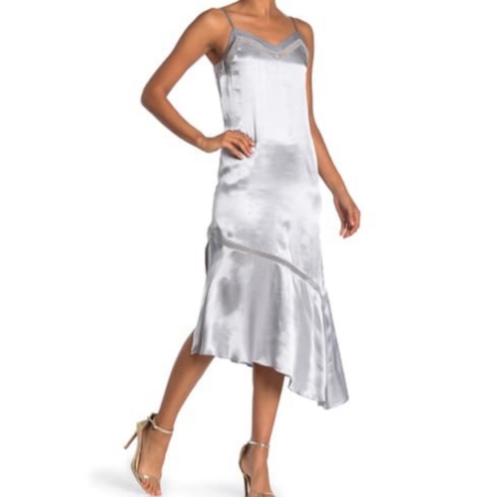 1.State Soft Satin Midi Slip Dress